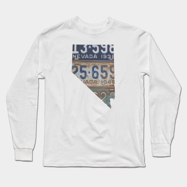 Vintage Nevada License Plates Long Sleeve T-Shirt by juniperandspruce